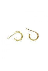 Single Hex Hoop Earrings in 18k Yellow Gold