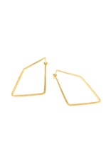 Angle Hoop Earrings in 18k Yellow Gold