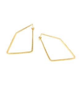 Angle Hoop Earrings in 18k Yellow Gold