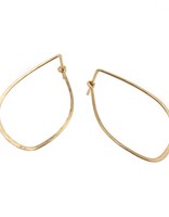 Mussel Hoop Earrings in 14k Yellow Gold