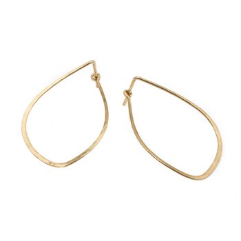 Mussel Hoop Earrings in 14k Yellow Gold