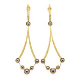 Ball Bearing Chandelier Earrings in 18k and 22k Gold