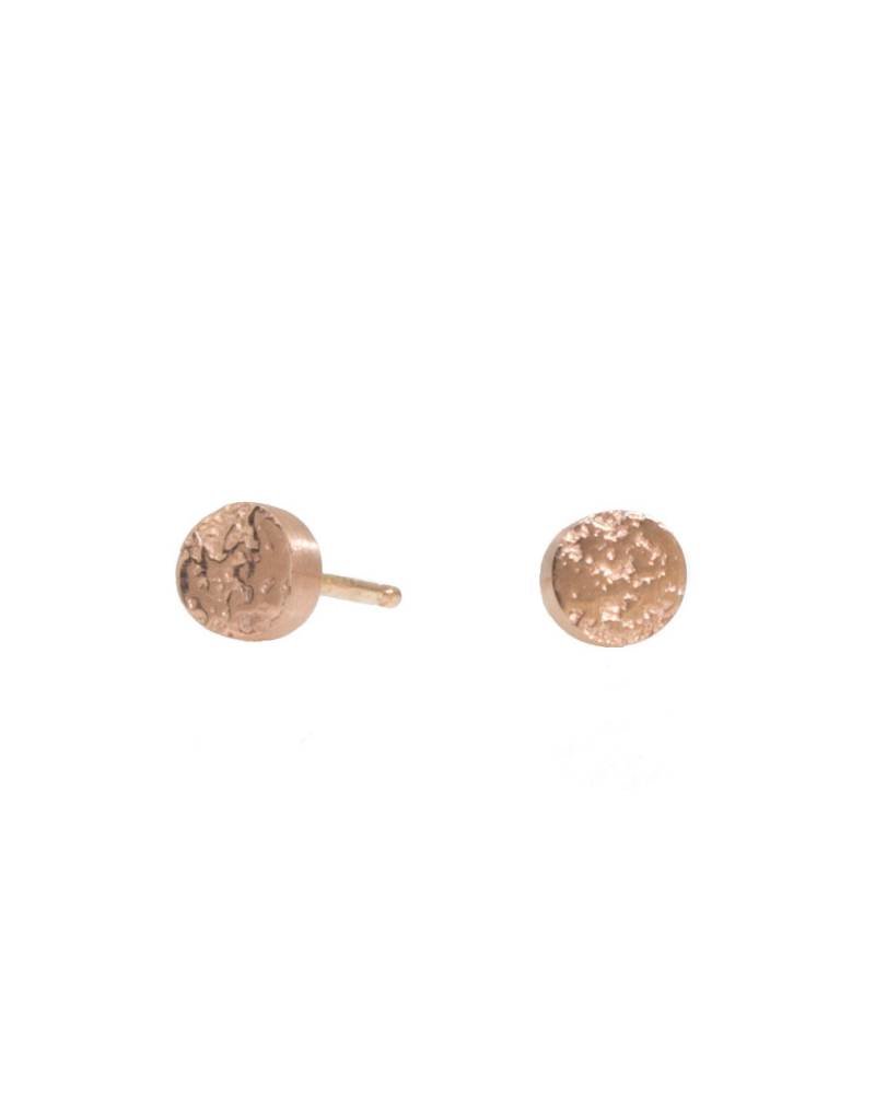 Smashed Sand Post Earrings in 18k Rose Gold