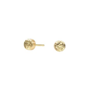 Smashed Sand Post Earrings in 18k Yellow Gold