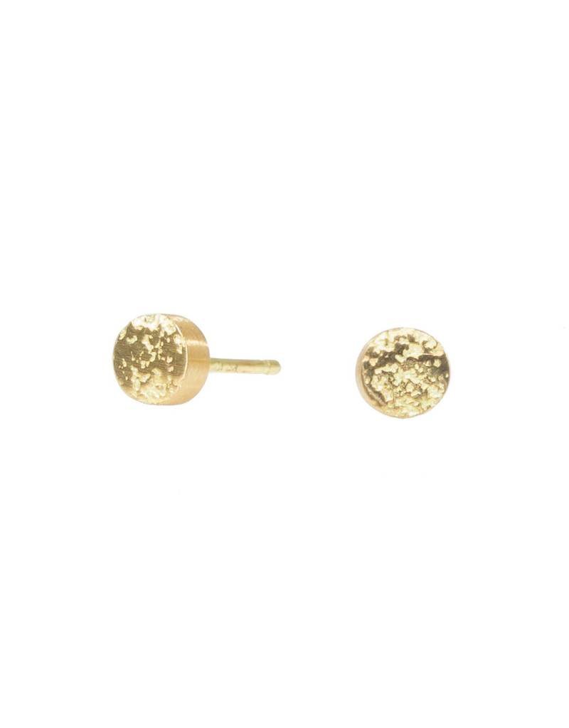 Smashed Sand Post Earrings in 18k Yellow Gold