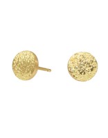Sand Circle Post Earrings in 18k Yellow Gold