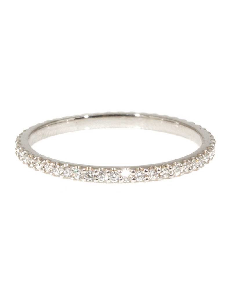 Micro Pave Eternity Band with White Diamonds in Platinum