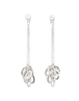 Small Oval Cluster Earrings in Silver