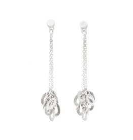 Small Oval Cluster Earrings in Silver