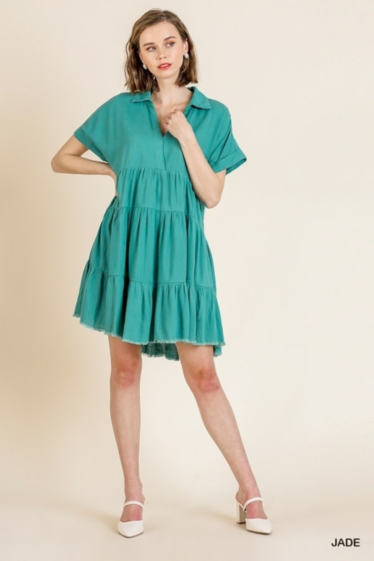 Umgee Short Ruffle Tier Dress