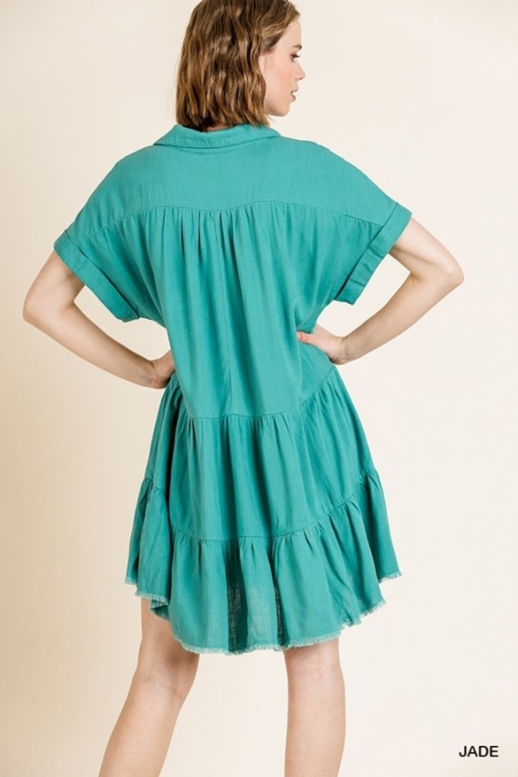 Umgee Short Ruffle Tier Dress