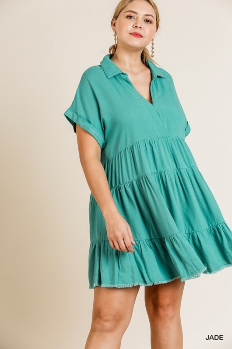 Umgee Short Ruffle Tier Dress