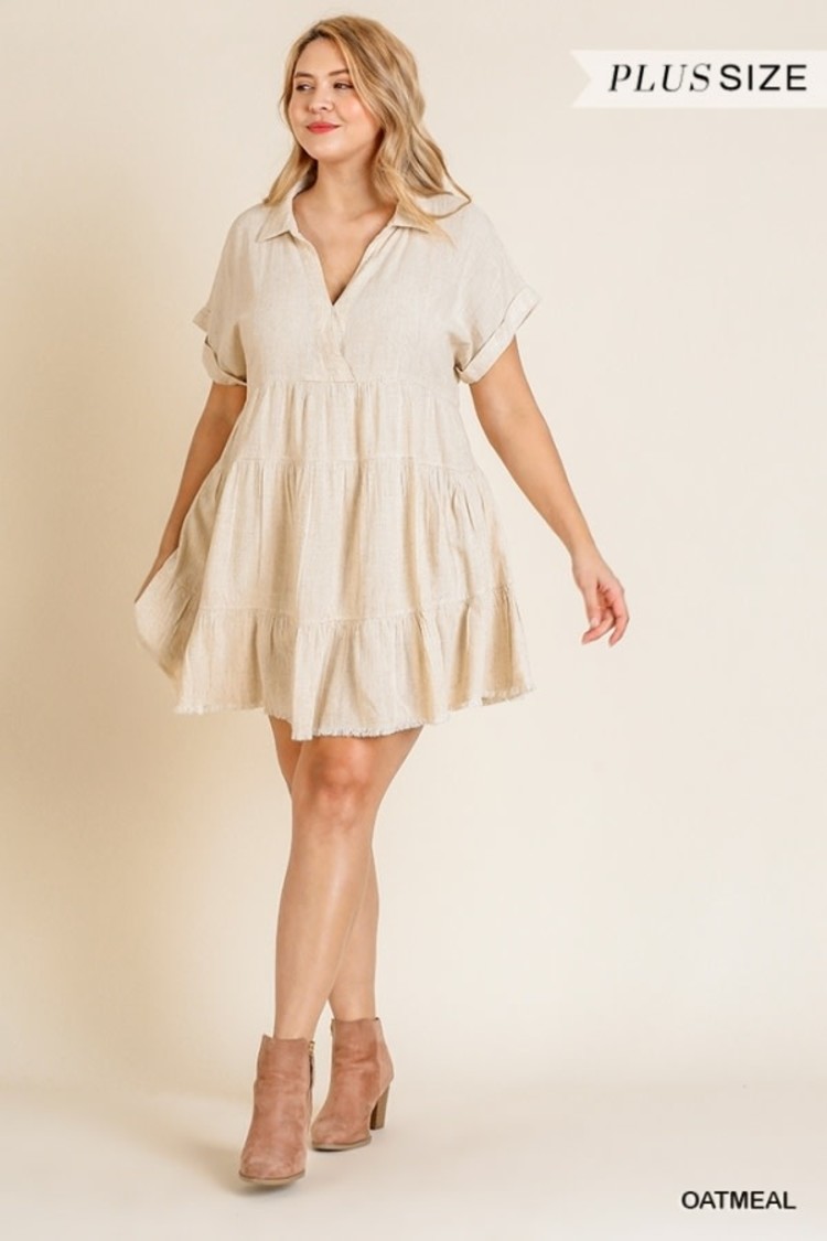 Umgee Short Ruffle Tier Dress