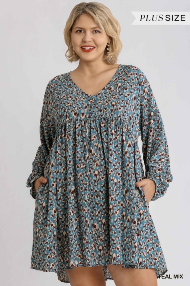 Umgee Long Puff Sleeve Dress