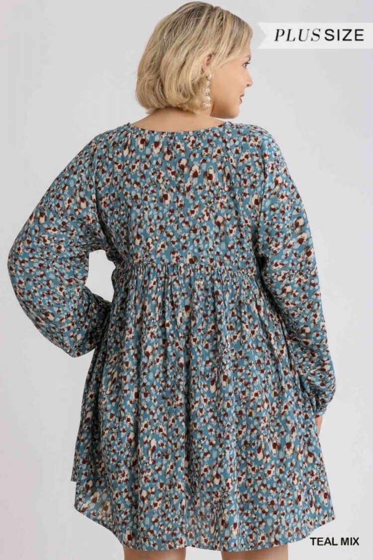 Umgee Long Puff Sleeve Dress