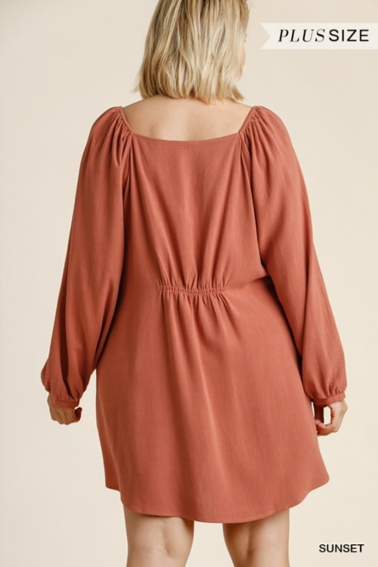 Umgee Sweetheart Button Front Dress