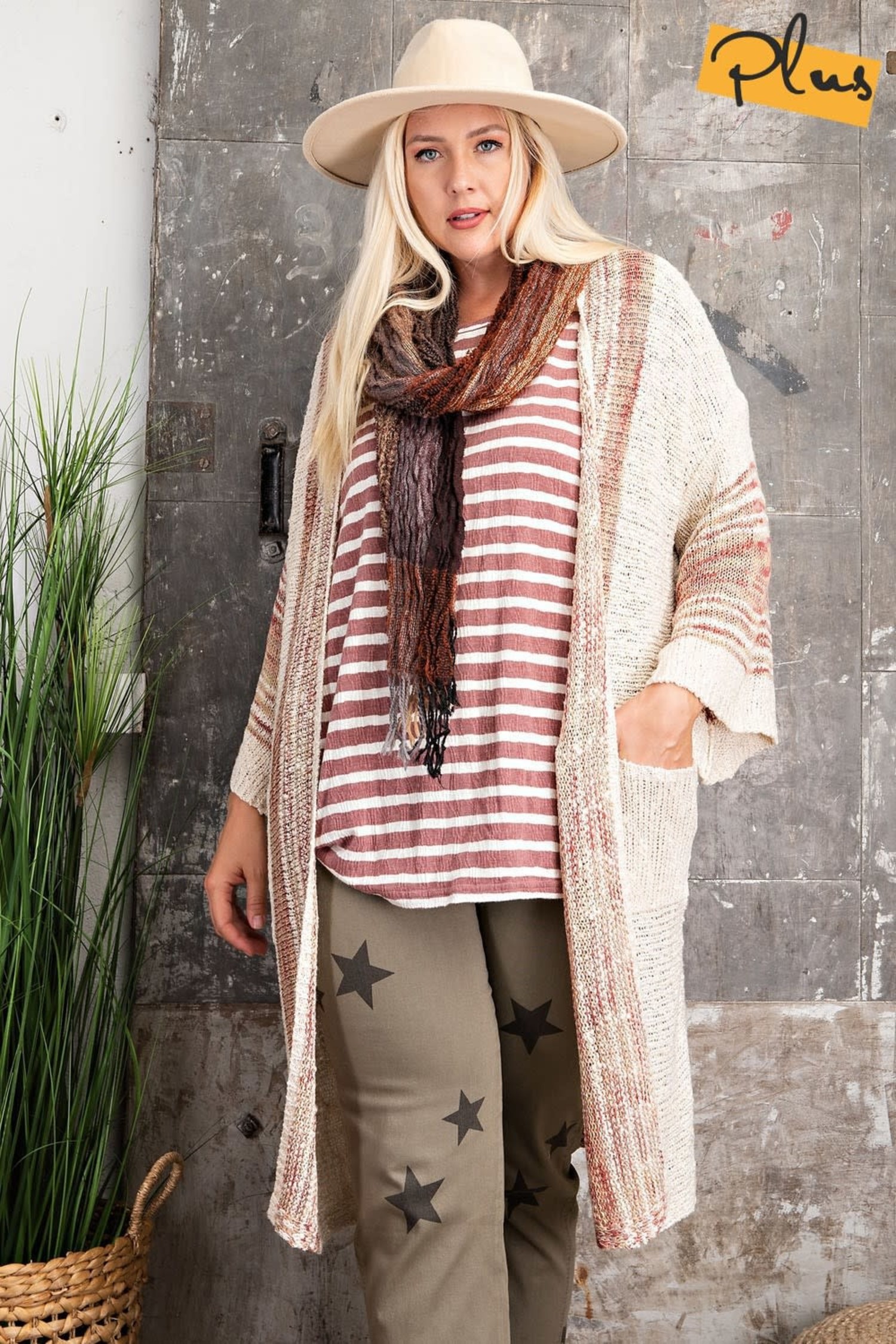 Sweater Knit Cardigan w/Pockets - Sassy 