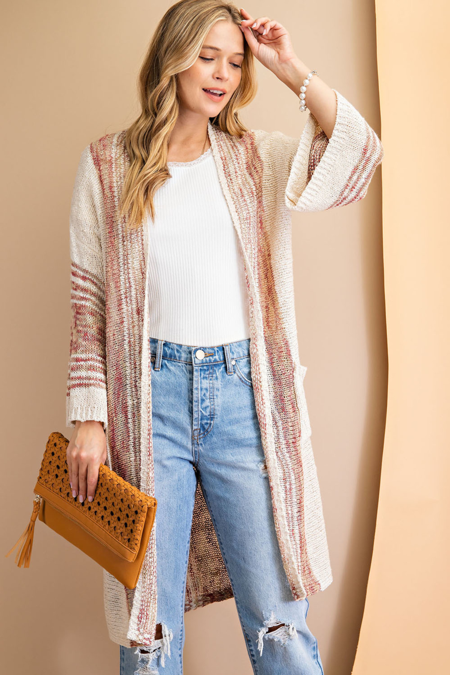 Sweater Knit Cardigan w/Pockets - Sassy 