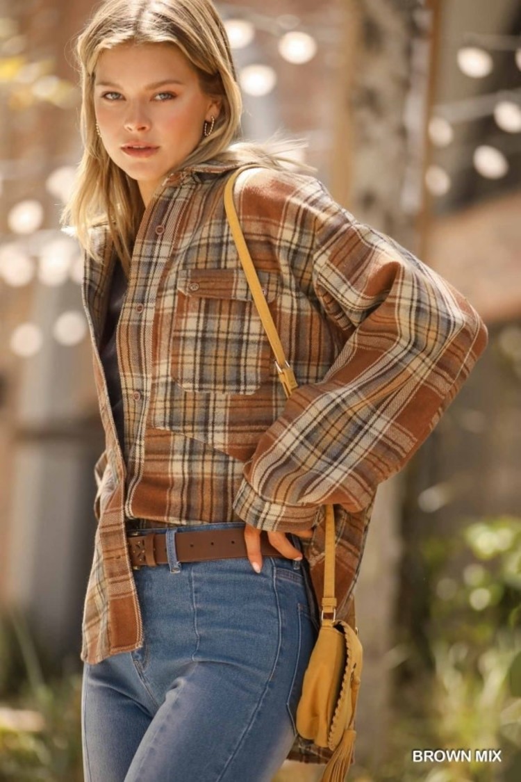 Umgee Plaid Short Shacket