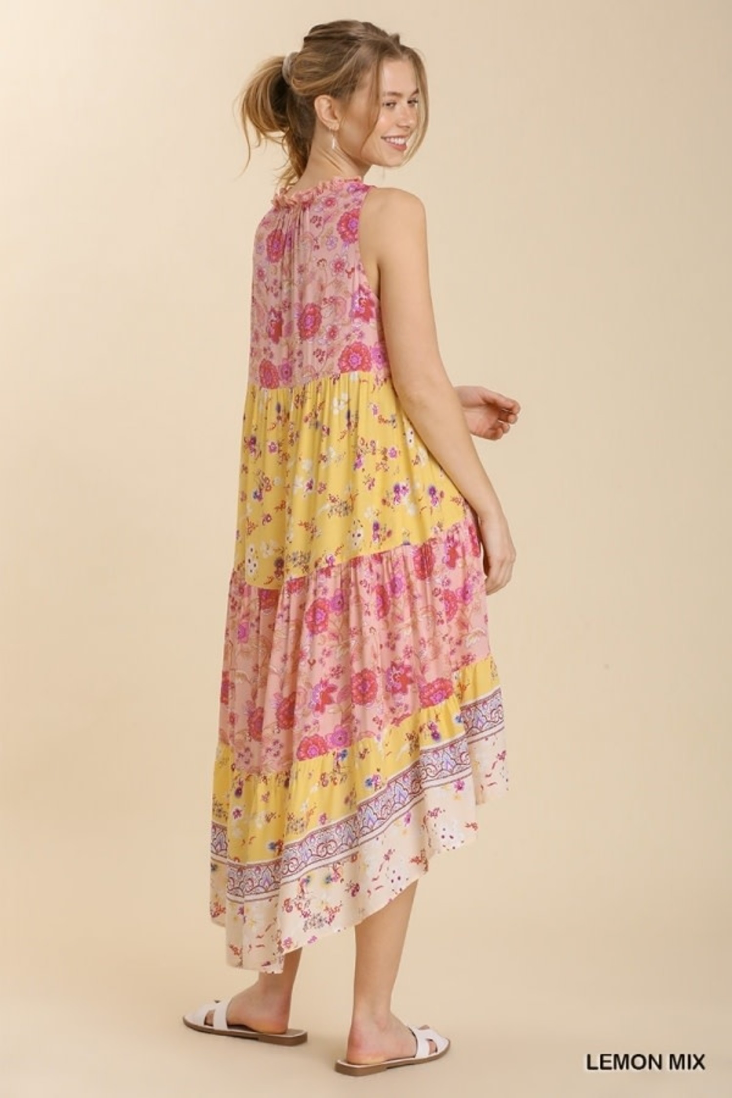 Umgee Floral \u0026 Paisley Midi Dress 