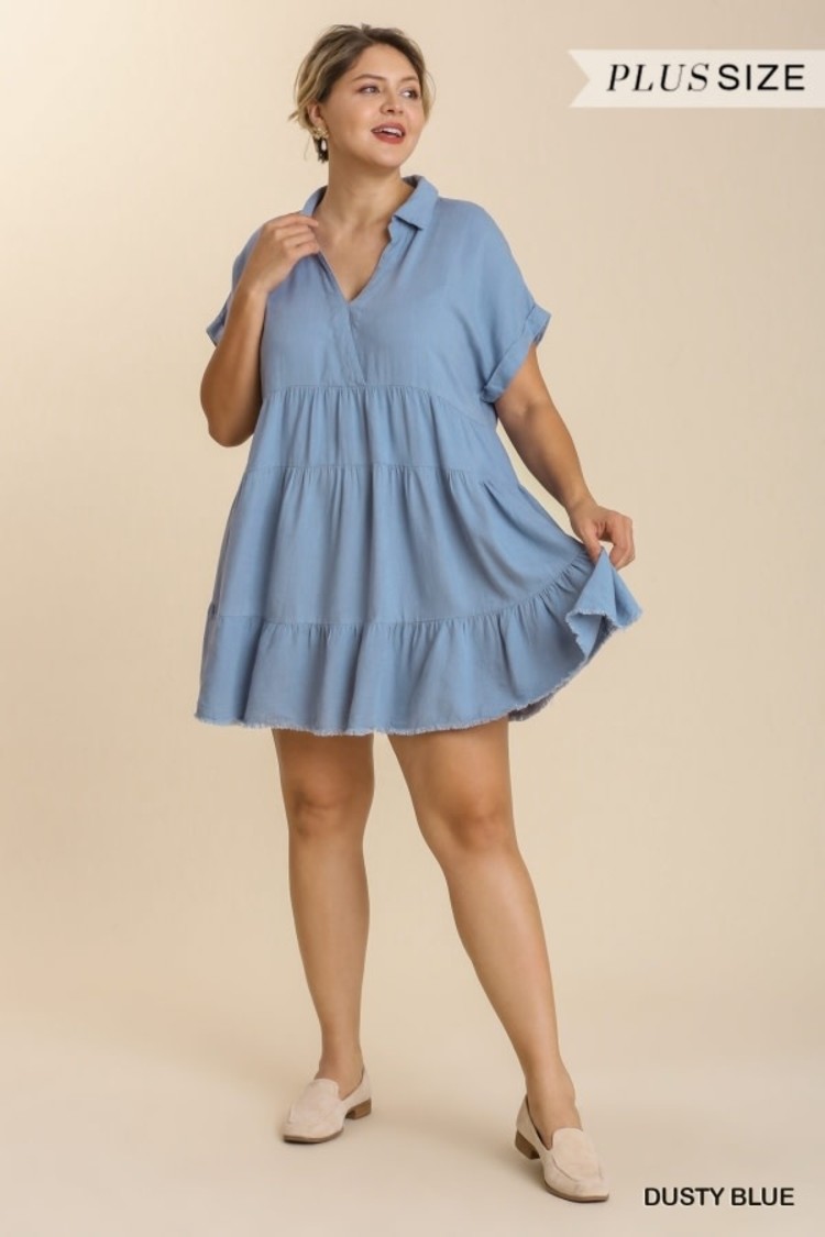 Umgee Short Ruffle Tier Dress
