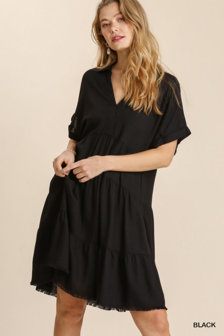 Umgee Short Ruffle Tier Dress