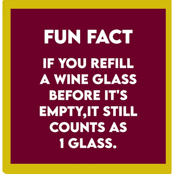 Drinks on Me Refill Wine Glass Coaster