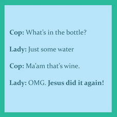 Drinks on Me Jesus Coaster