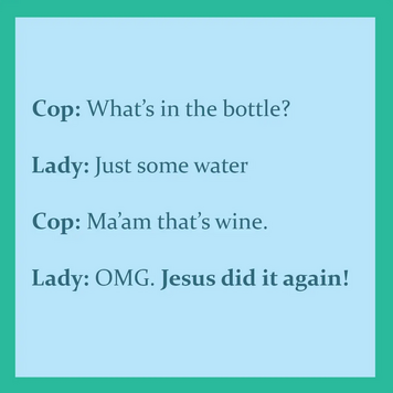 Drinks on Me Jesus Coaster