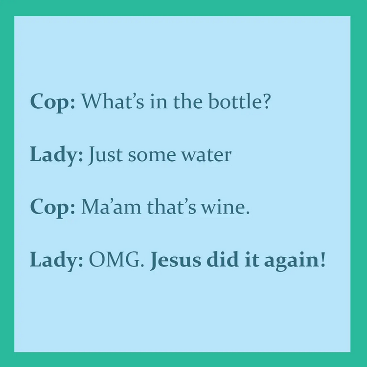 Drinks on Me Jesus Coaster