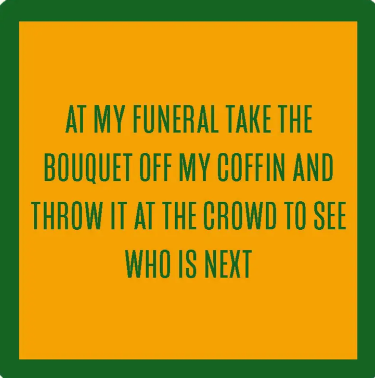 Drinks on Me Funeral Bouquet Coaster
