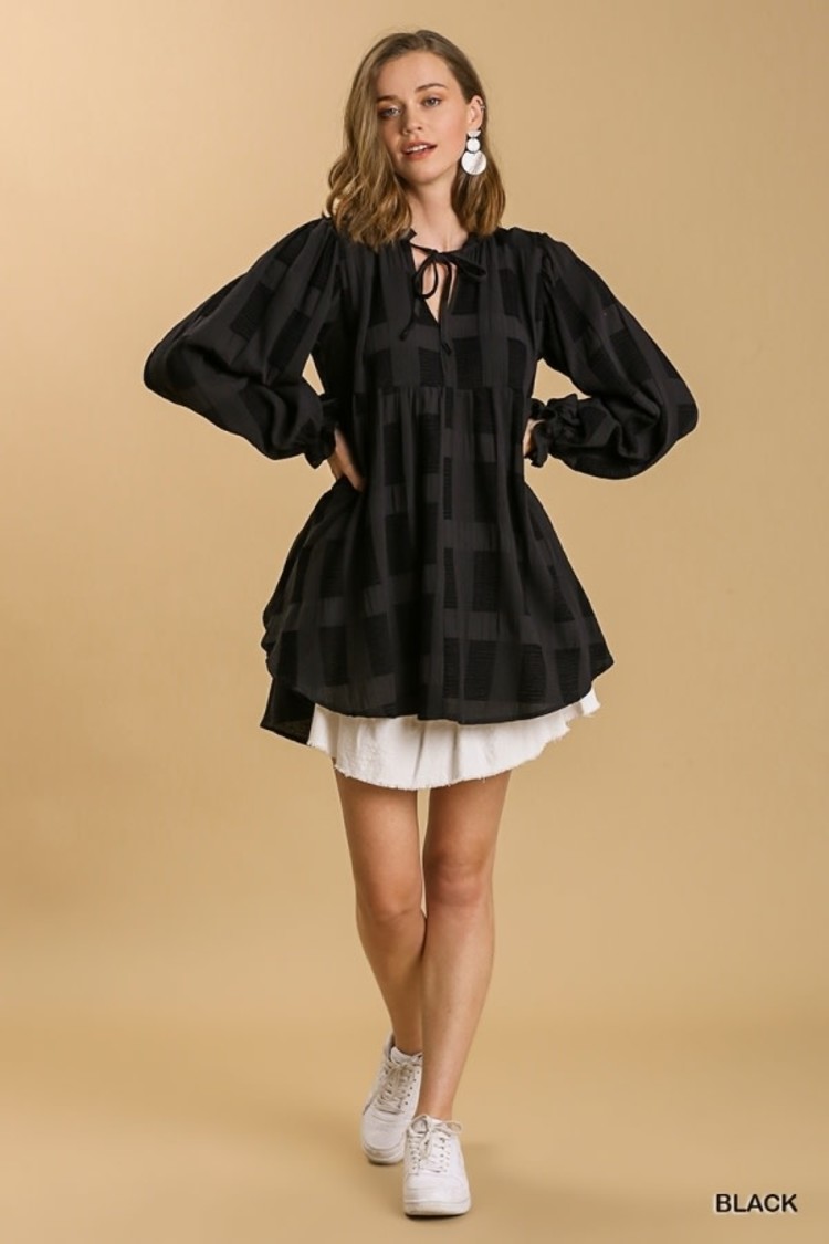 Umgee Chenille Babydoll Top