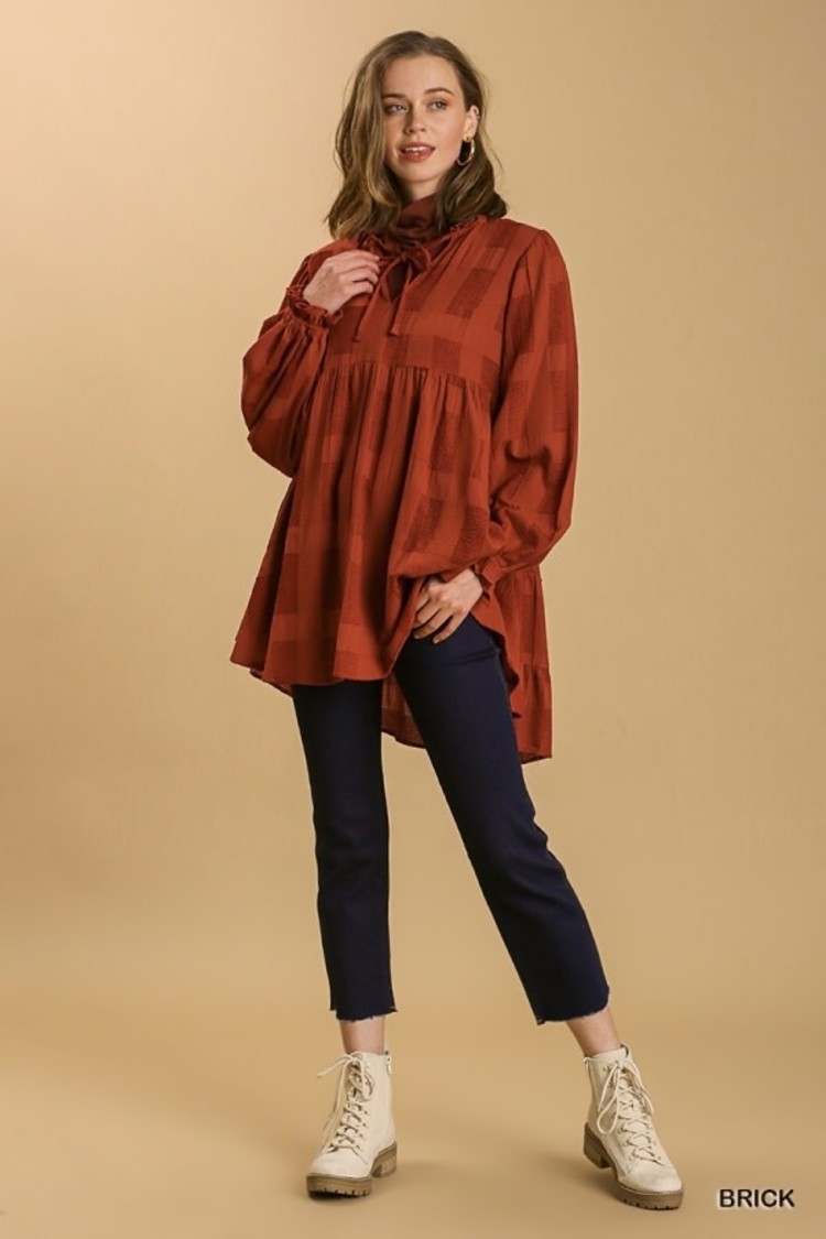 Umgee Chenille Babydoll Top