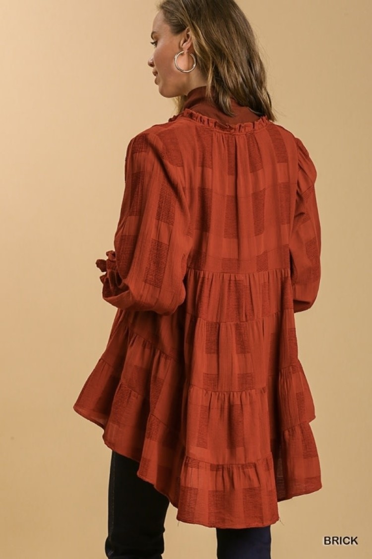 Umgee Chenille Babydoll Top