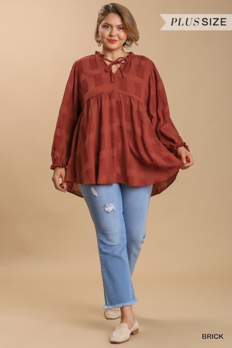 Umgee Chenille Babydoll Top