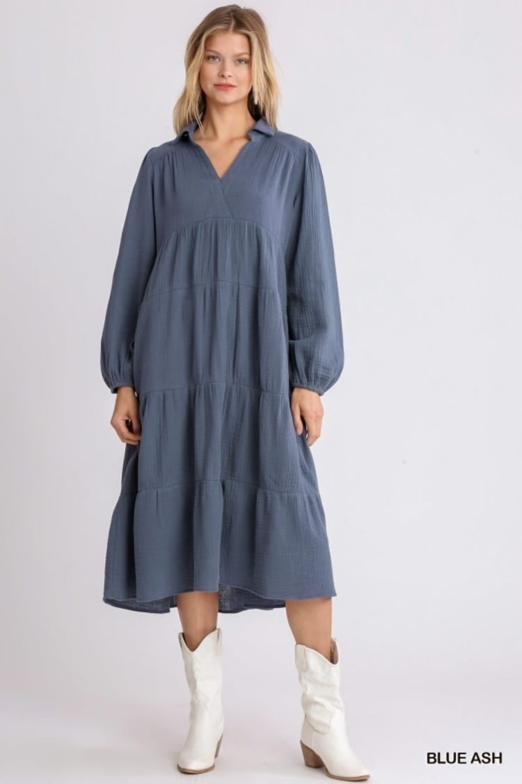 Umgee Umgee Gauze Tiered Maxi Dress