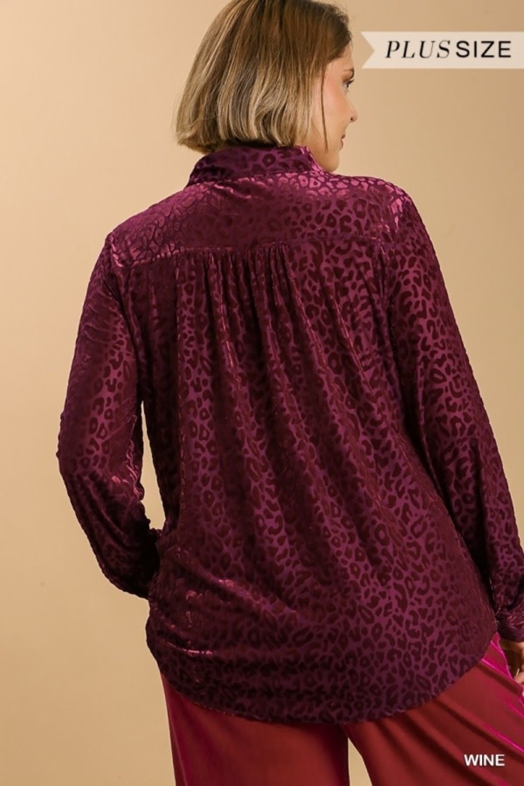 Umgee Velvet Button-Up Top