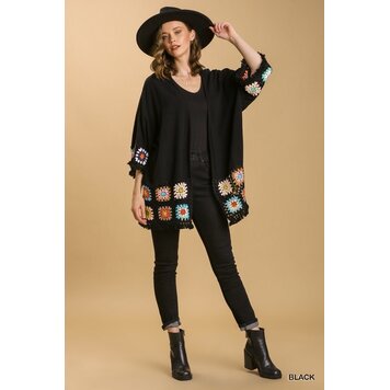 Umgee Crochet Long Sleeve Kimono