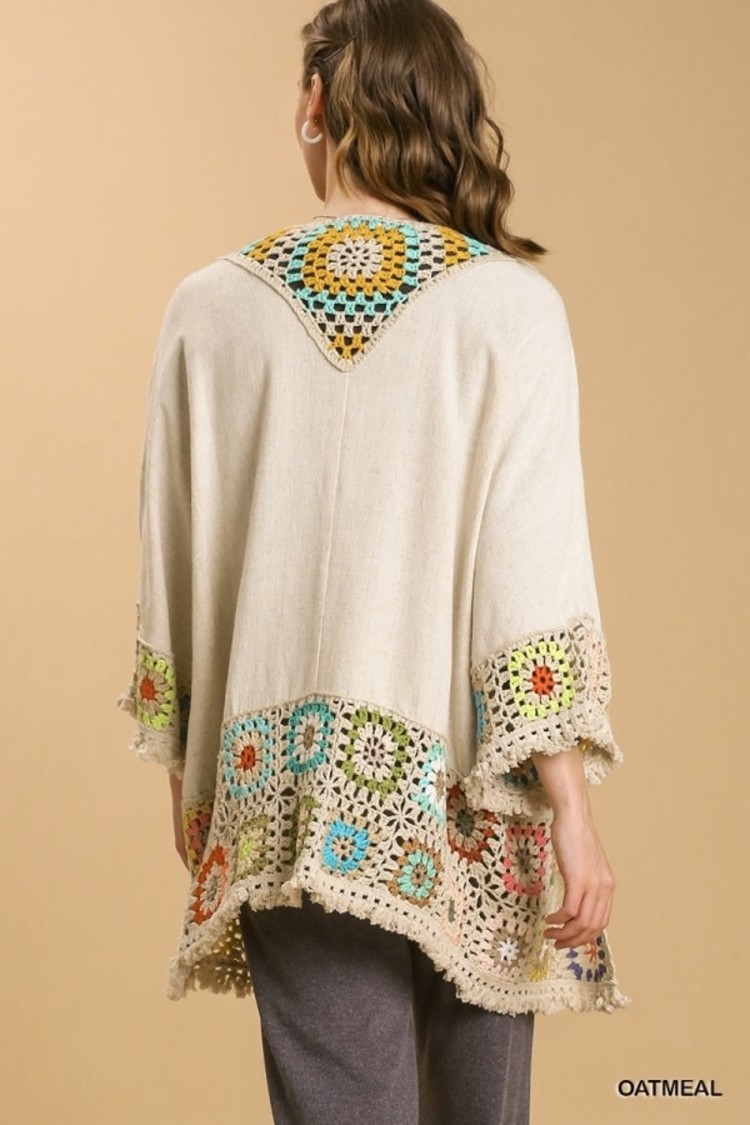 Umgee Crochet Long Sleeve Kimono
