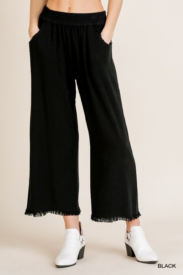 Umgee Frayed Hem Pants