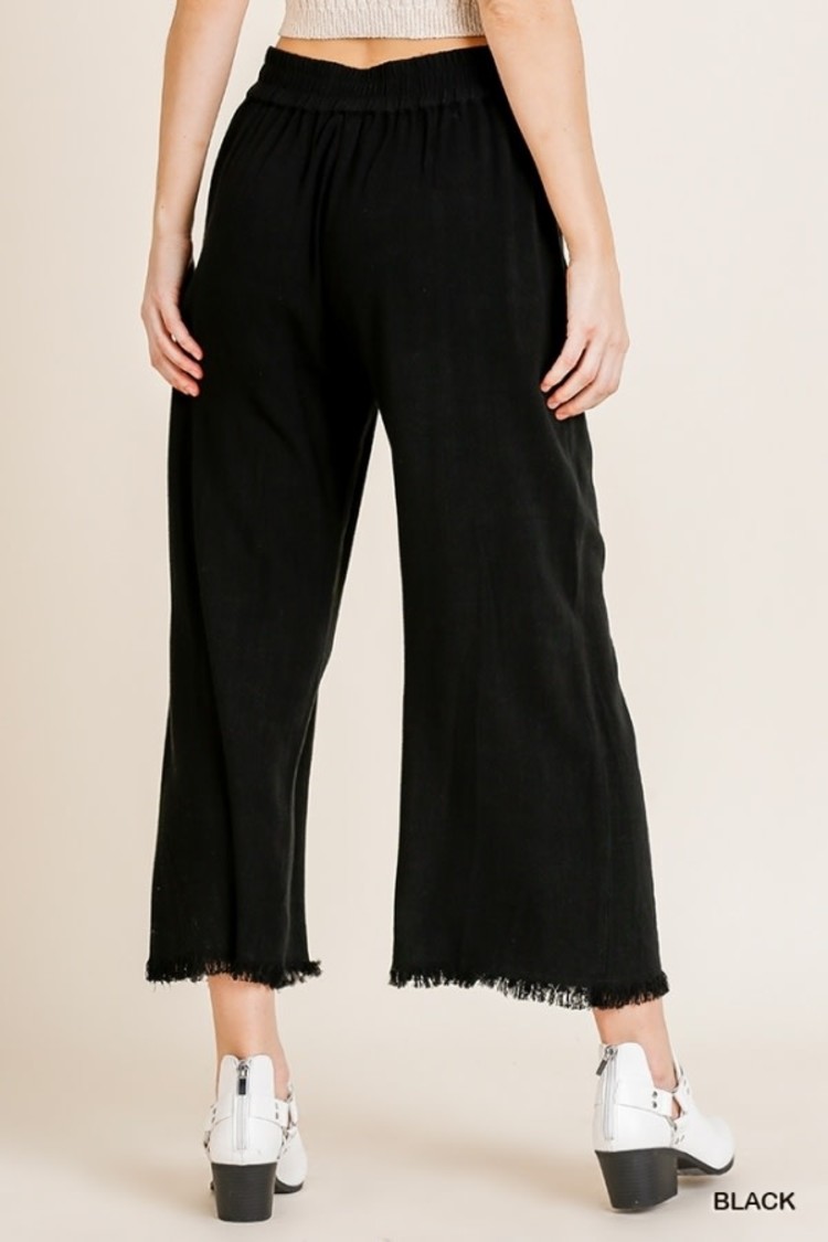 Umgee Frayed Hem Pants