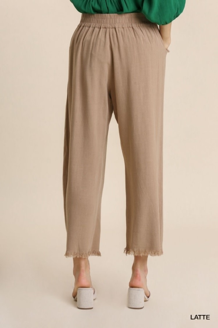 Umgee Frayed Hem Pants