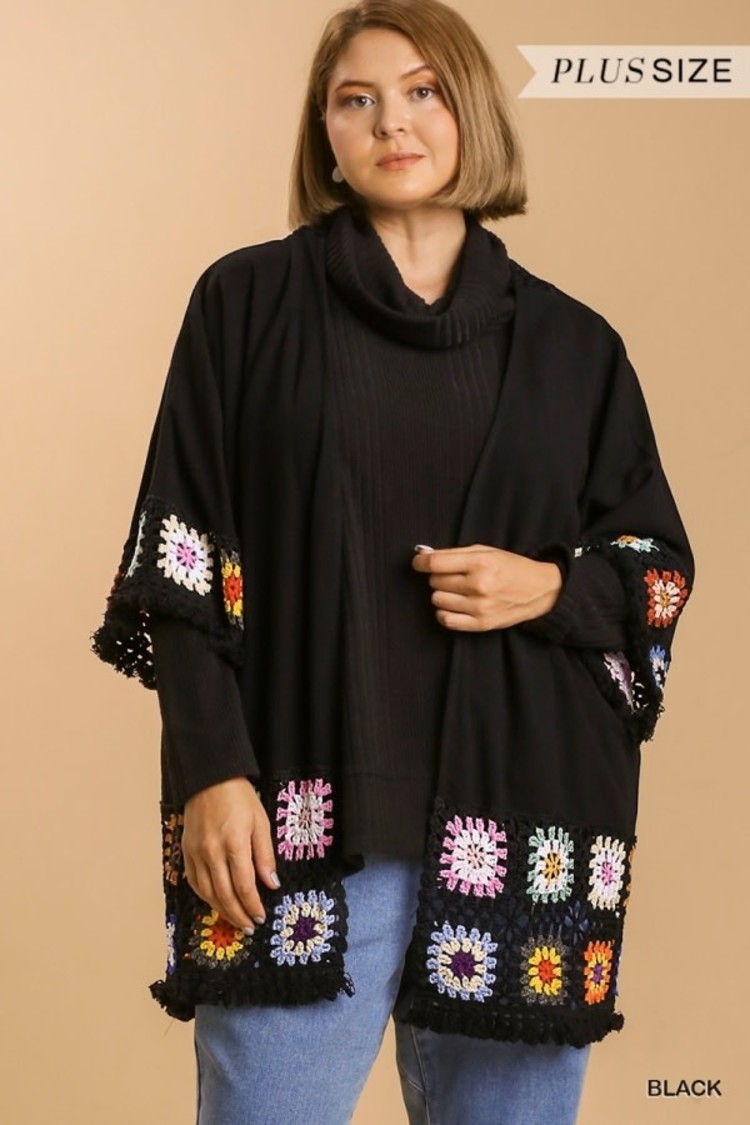 Umgee Crochet Long Sleeve Kimono
