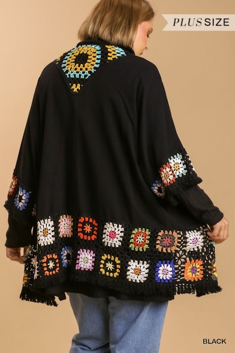 Umgee Crochet Long Sleeve Kimono