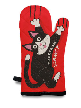 Made from Scratch Oven Mitt Funny Pet Cat Kittly Lover Graphic Novelty Kitchen Glove (Oven Mitt)