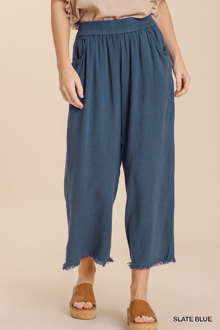 Umgee Frayed Hem Pants