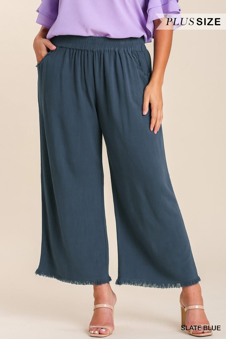 Umgee Frayed Hem Pants