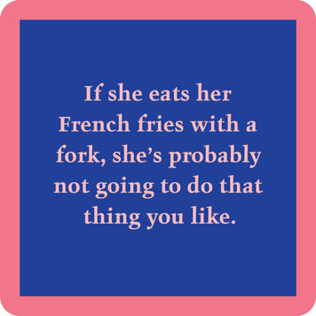Drinks on Me French Fries Coaster