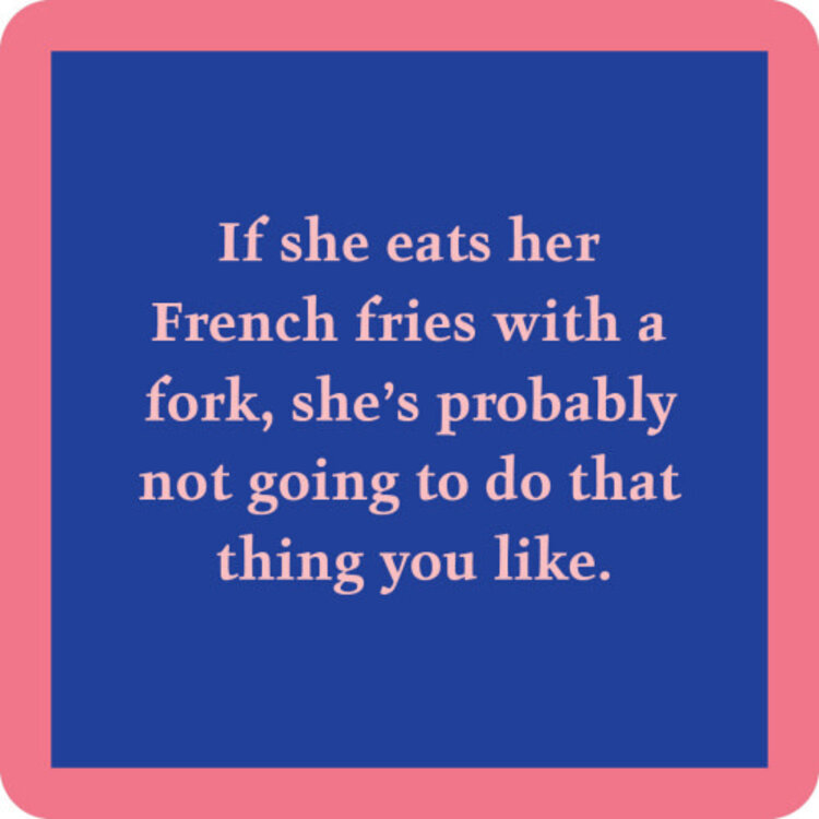 Drinks on Me French Fries Coaster