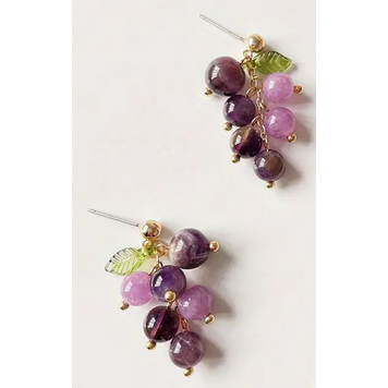 Purple Grape Earrings